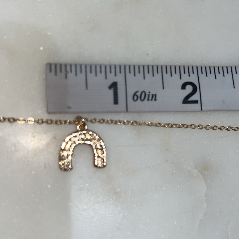 Charming Charlie gold chain with gold rainbow pendant 16” necklace - Picture 9 of 10